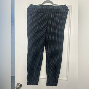 Betabrand Navy Dot Line Slim Pants